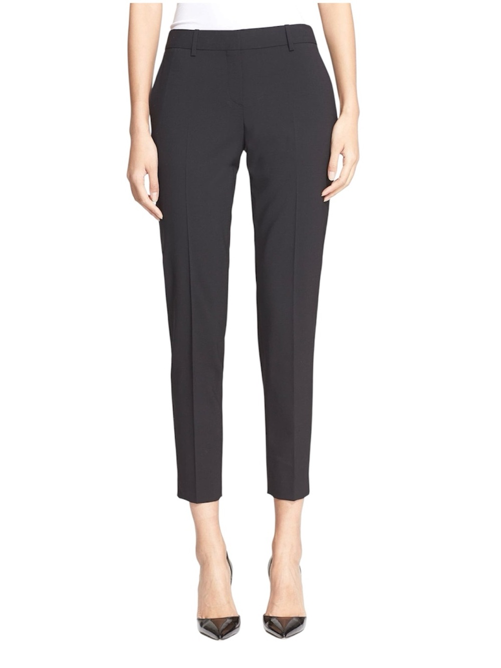 NWT Theory Women’s Testra 2B Stretch Wool Pants Black Career Academia size 10